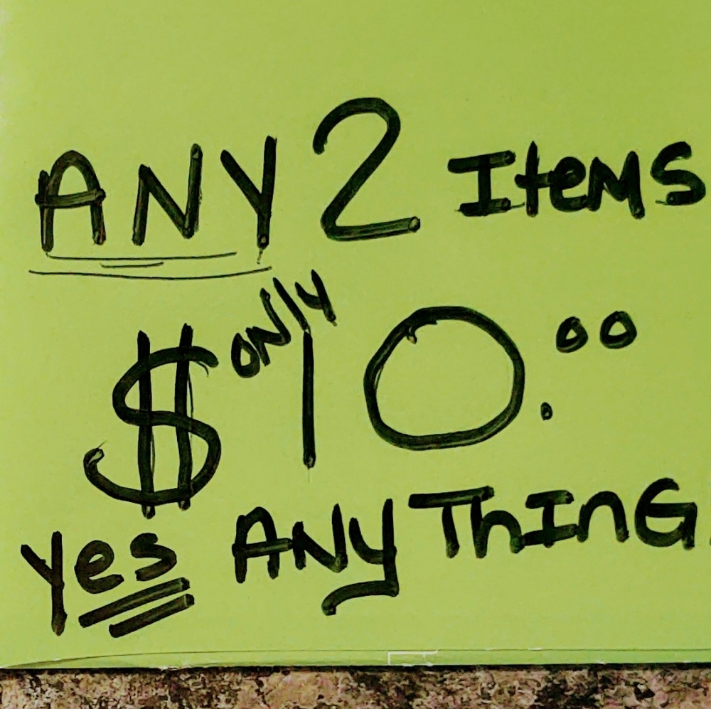2/$10.00 Sale!!!!!!!!!!!!!!!